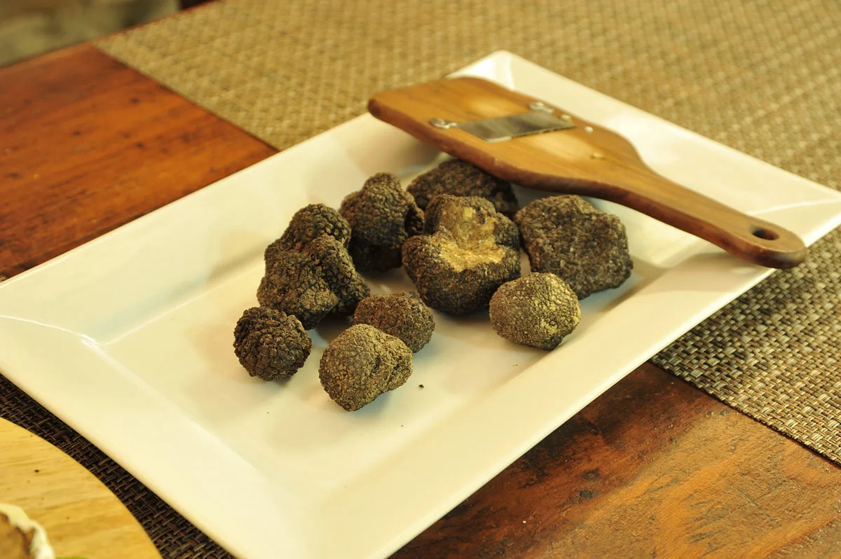 Tartufi e affettatartufi, pronti per la cucina.